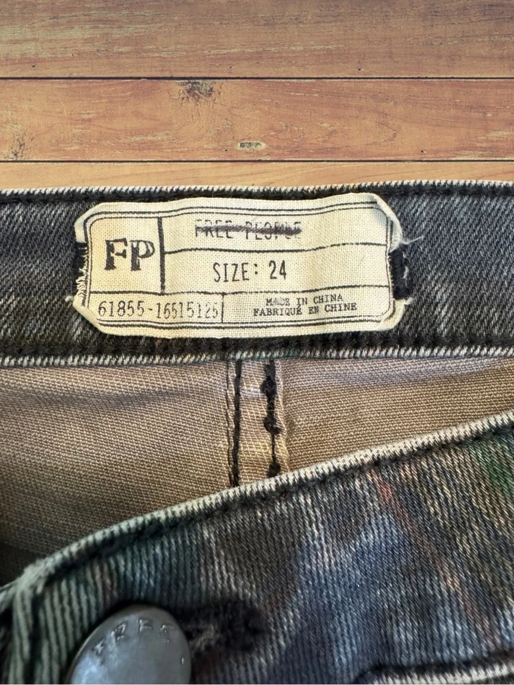 Free People Women's Lennon Tartan Plaid  Ankle  Zip Moto Jeans Size 24